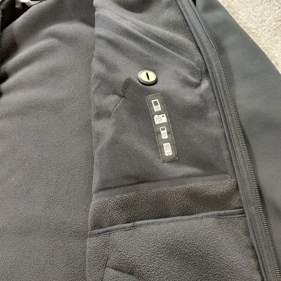 NIKE Jacket Men MEDIUM Black Full Zip Tech Interior Exterior Pocket Fleece Lined - Picture 7 of 16